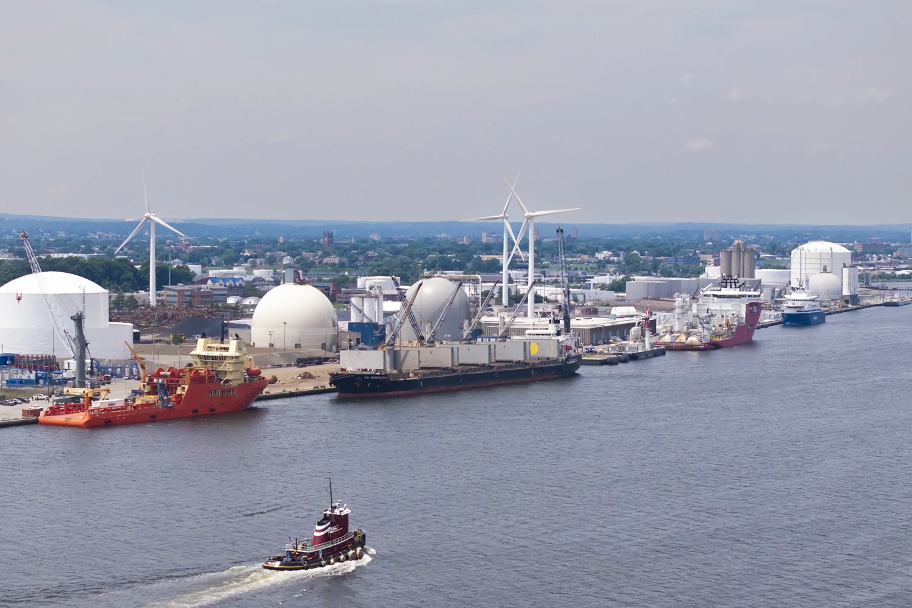 Port activity at the Port of Providence, Rhode Island