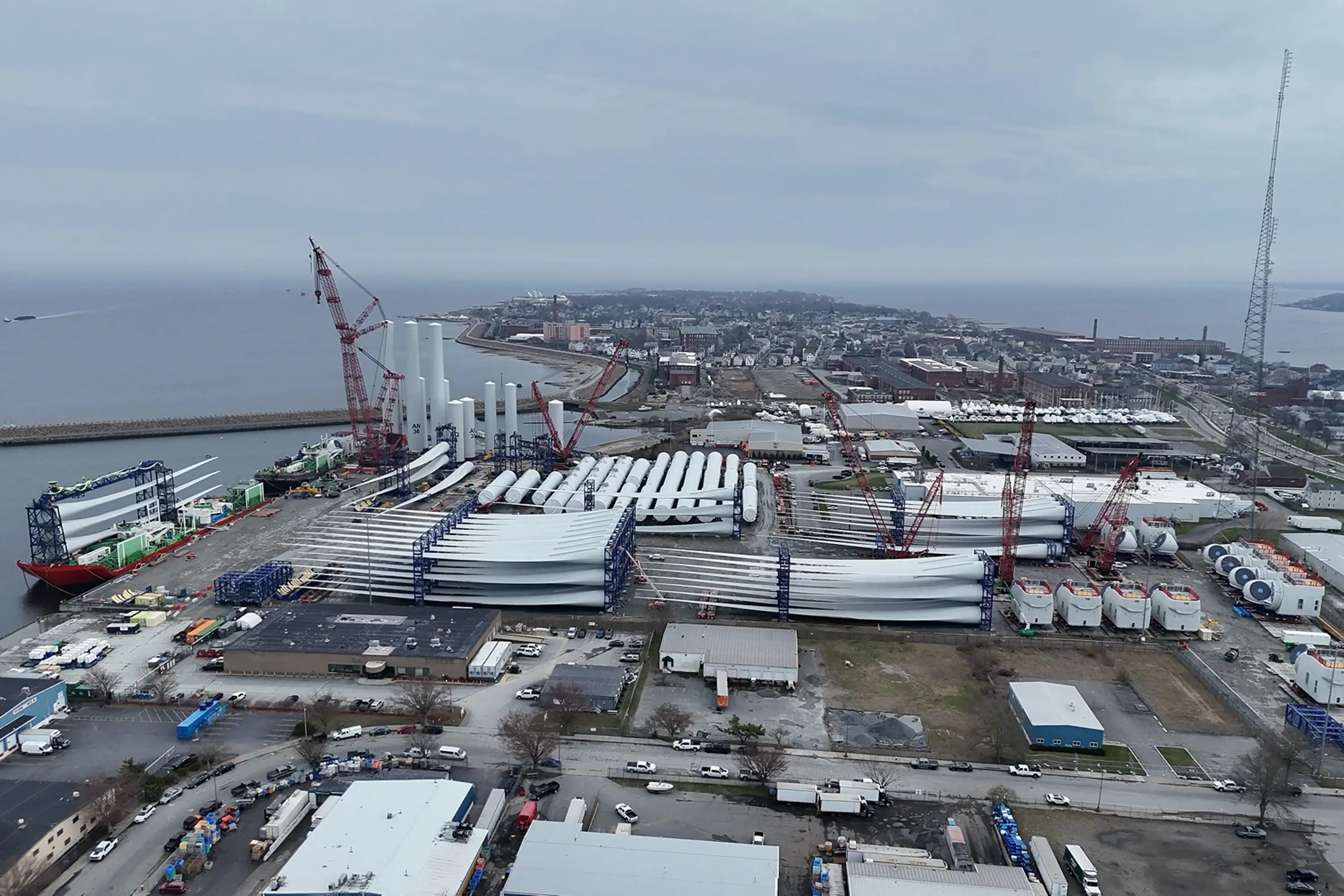 Vineyard Wind 1 Staging & Marshalling at the New Bedford Marine Commerce Terminal