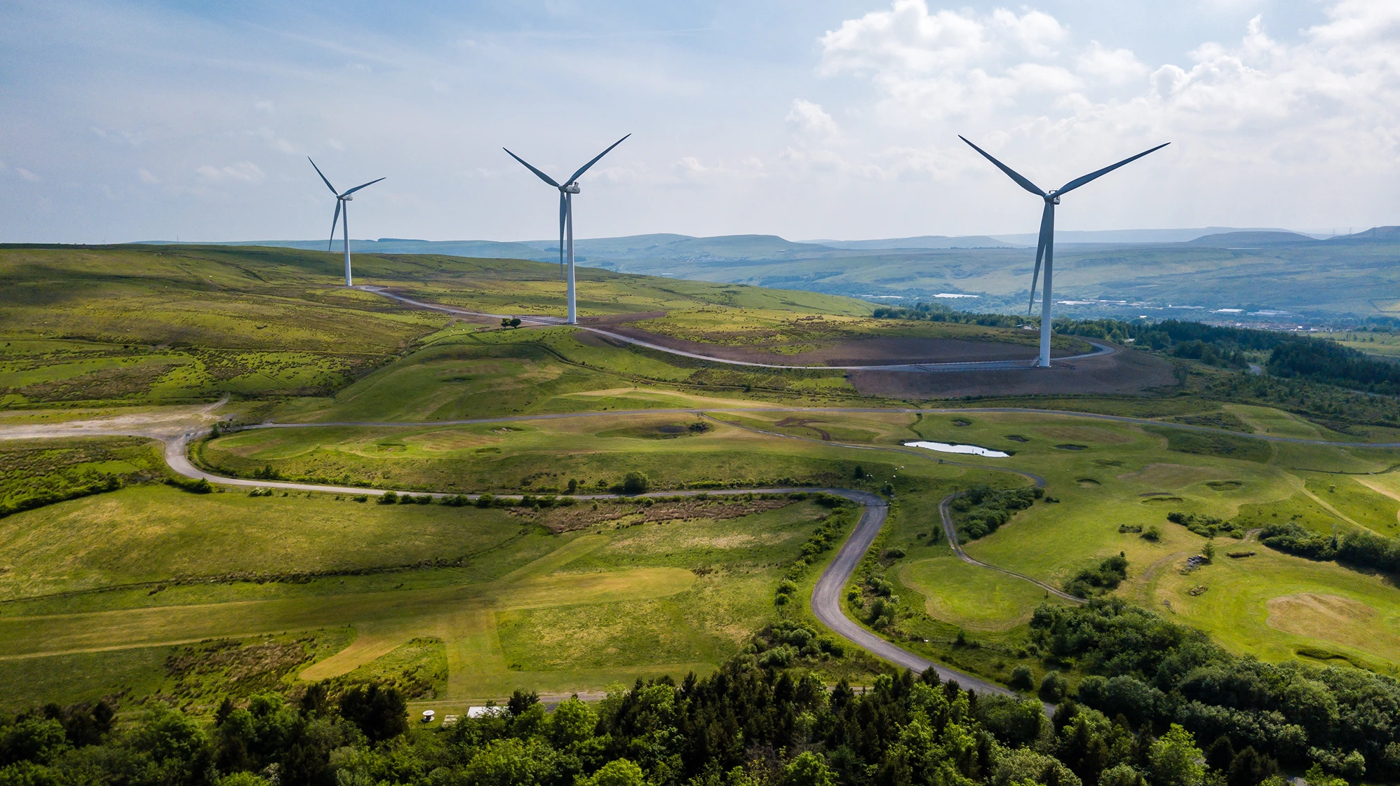 Onshore Wind Hillside In Wales